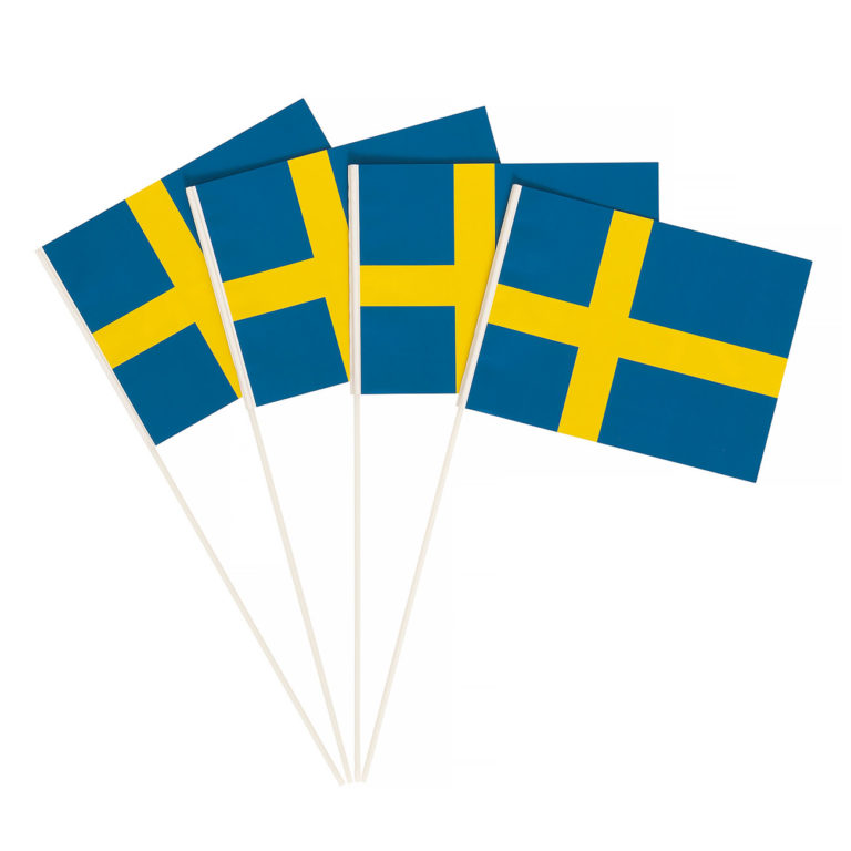Pappersflagga på plastpinne